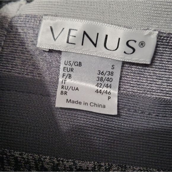 VENUS Gray Multi Gradient Ombre Bandage Color Block Midi Dress Size S - Picture 9 of 10